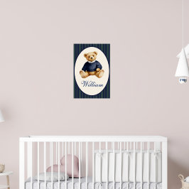 Póster Blue Elegant Teddy Bear Poster