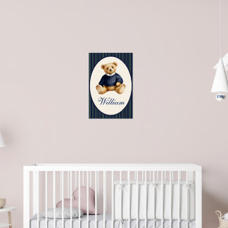 Póster Blue Elegant Teddy Bear Poster