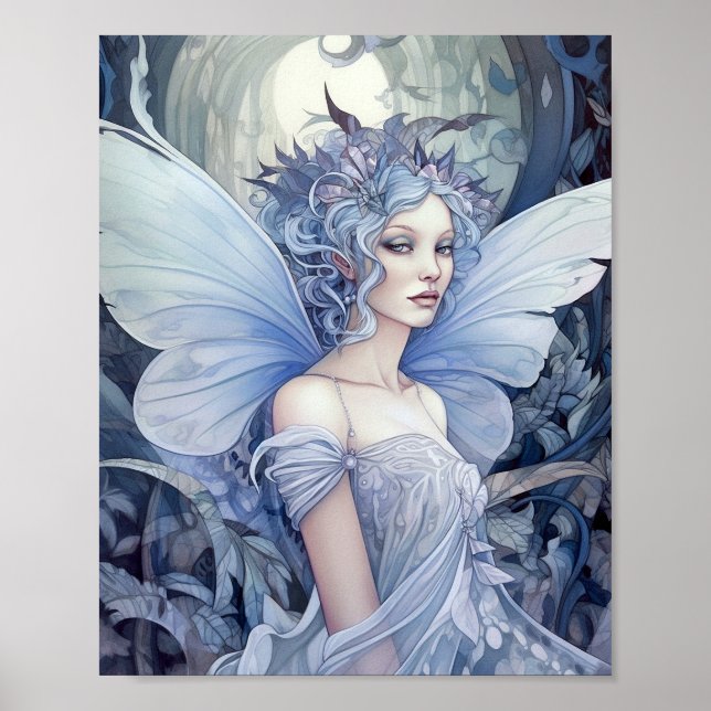 Póster Blue Fairy Fantasy Art (Frente)