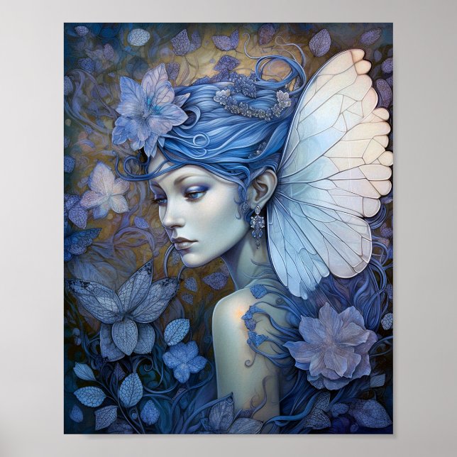Póster Blue Fairy Fantasy Art (Frente)