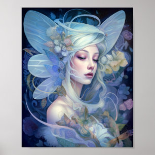 Póster Blue Fairy Fantasy Art