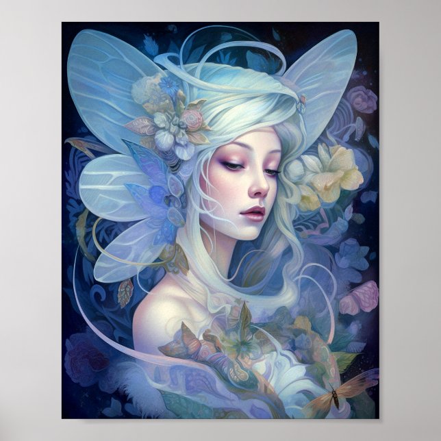 Póster Blue Fairy Fantasy Art (Frente)
