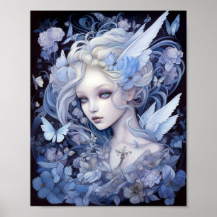 Póster Blue Fairy Fantasy Art