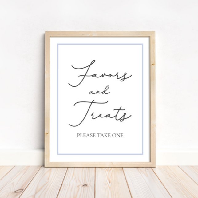 Póster Blue Favors and Trates Rótulo de mesa Baby Shower (Subido por el creador)