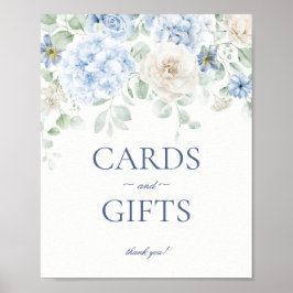 Póster Blue Floral Hydrangea Botanea Cards & Gifts Rótulo