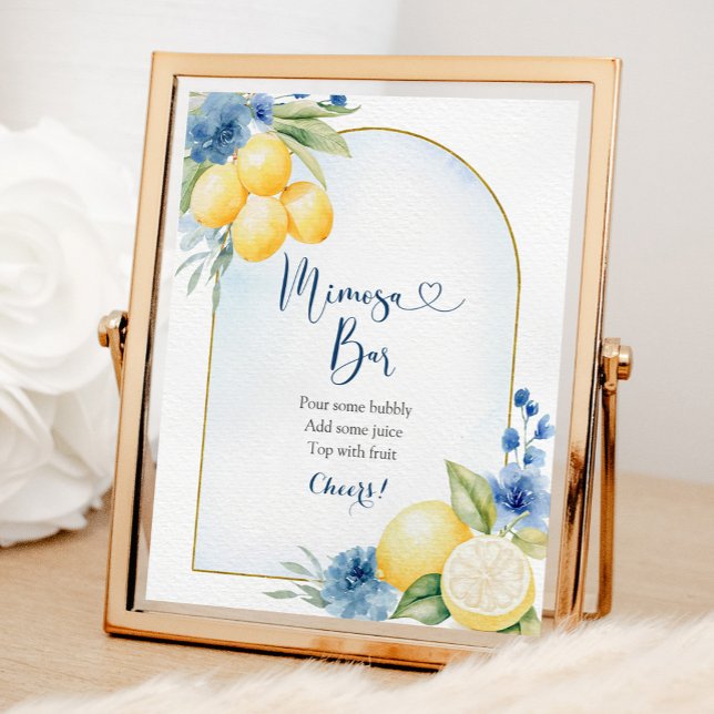 Póster Blue Floral Lemon Main Squeeze Mimosa Bar (Subido por el creador)