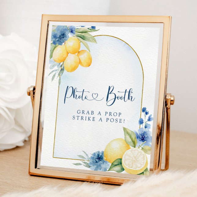 Póster Blue Floral Lemon Main Squeeze Shower Photo Booth (Subido por el creador)