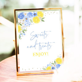 Póster Blue Floral Lemon Sweet Tratos Ducha Bridal