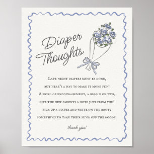 Póster Blue Flower Market Frescas Floral Diaper Thoughts