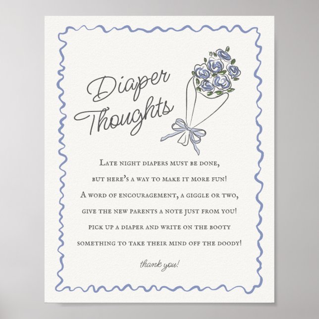 Póster Blue Flower Market Frescas Floral Diaper Thoughts (Frente)
