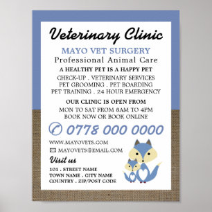 Póster Blue Fox, Veterinaria, Servicio Veterinario