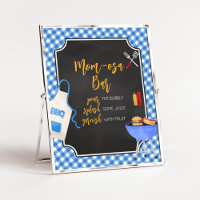 Blue Gingham BQ Baby Shower Mom Osa Bar
