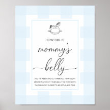 Blue Gingham Rocse Horse Qué Grande Es Su Belly