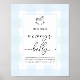 Póster Blue Gingham Rocse Horse Qué Grande Es Su Belly