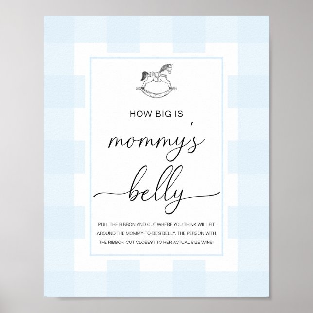 Póster Blue Gingham Rocse Horse Qué Grande Es Su Belly (Frente)