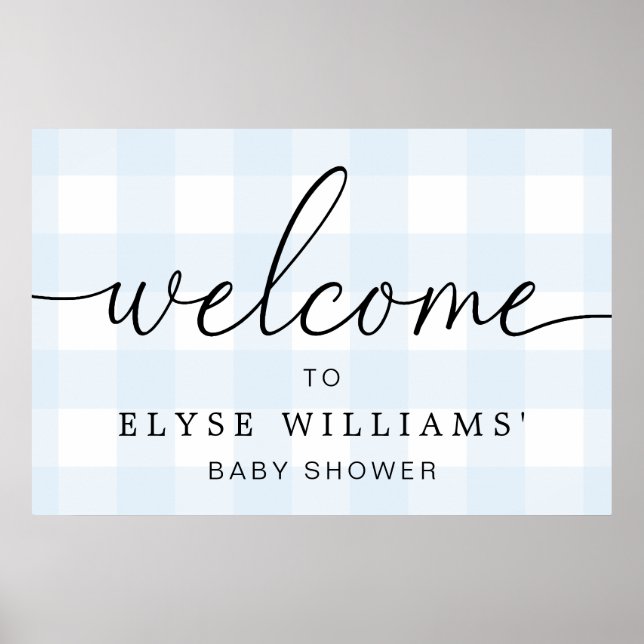 Póster Blue Gingham Welcome Sign (Frente)