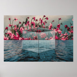Póster Blue Glass Box Waterscape Poster Print Wall Art
