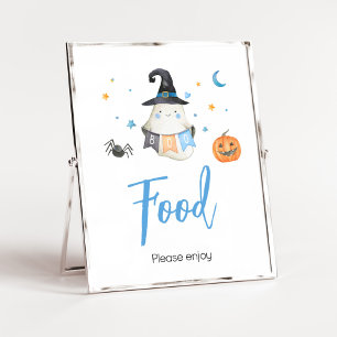 Póster Blue Halloween Fantasma Pequeño Boo Comida Baby Sh