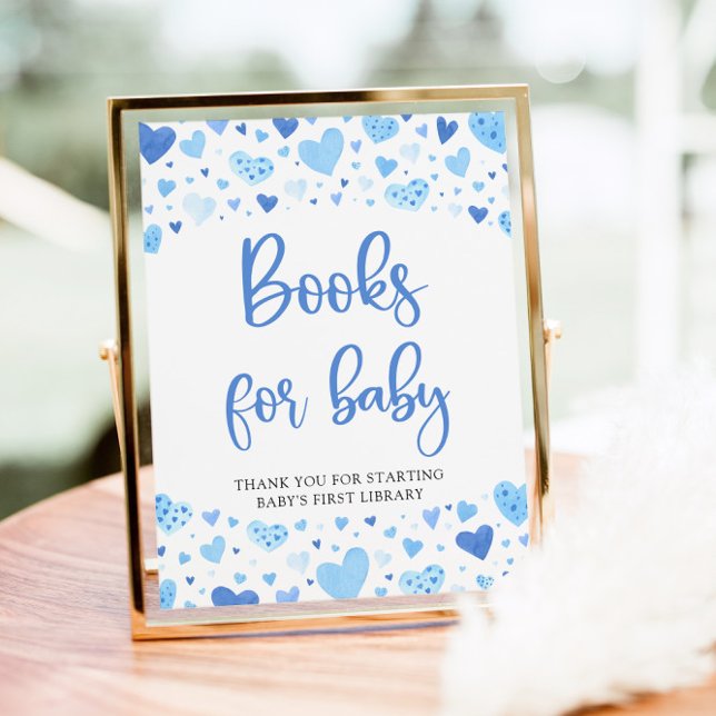 Póster Blue Hearts Valentine Books para el Rótulo Baby Sh (Subido por el creador)