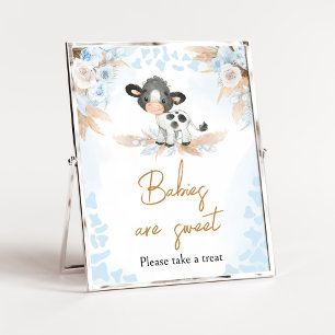 Póster Blue Holy Cow Baby Shower Los bebés son dulces