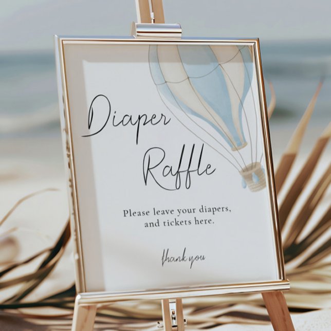 Póster Blue Hot Air Balloon Baby Shower Diaper Raffle (Subido por el creador)