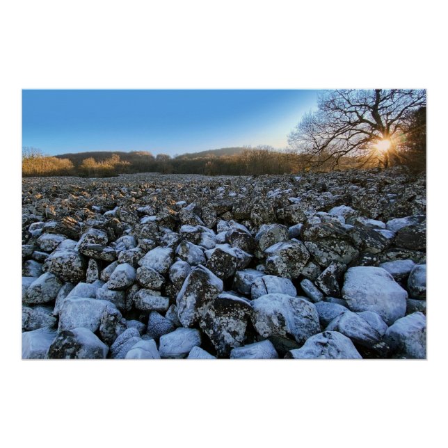 Póster Blue hour in volcanic region of France (Anverso)