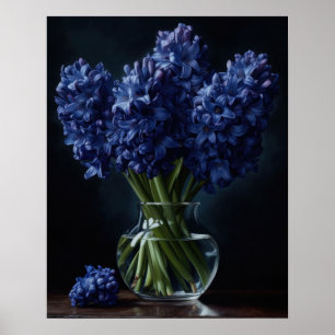 Póster Blue Hyacinth Flowers Art Print Poster