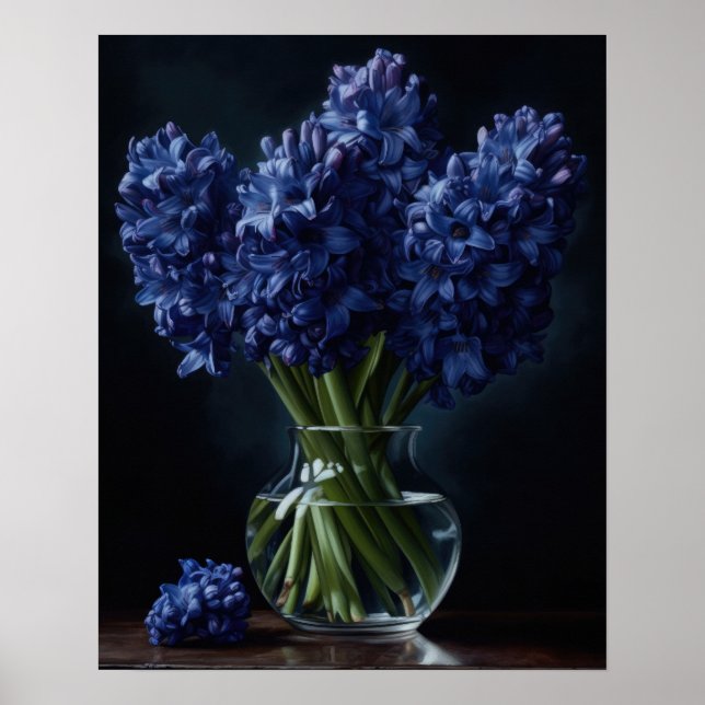 Póster Blue Hyacinth Flowers Art Print Poster (Frente)