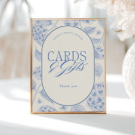 Póster Blue Hydrangea Bridal Shower Cards Gifts