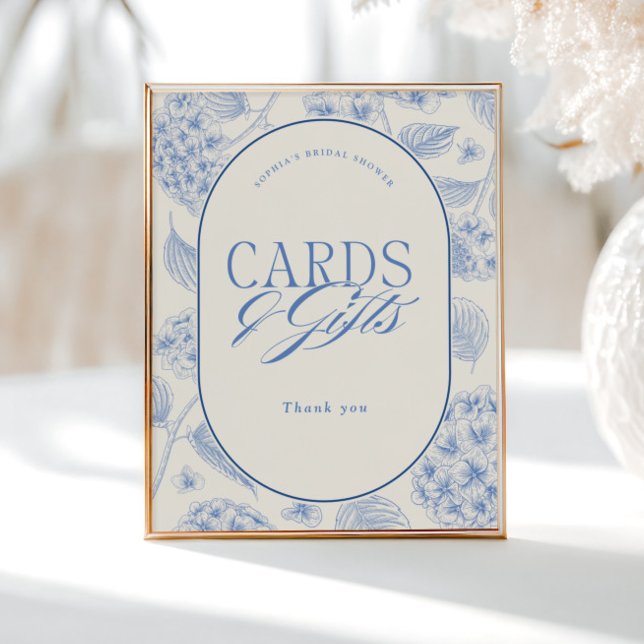 Póster Blue Hydrangea Bridal Shower Cards Gifts (Subido por el creador)