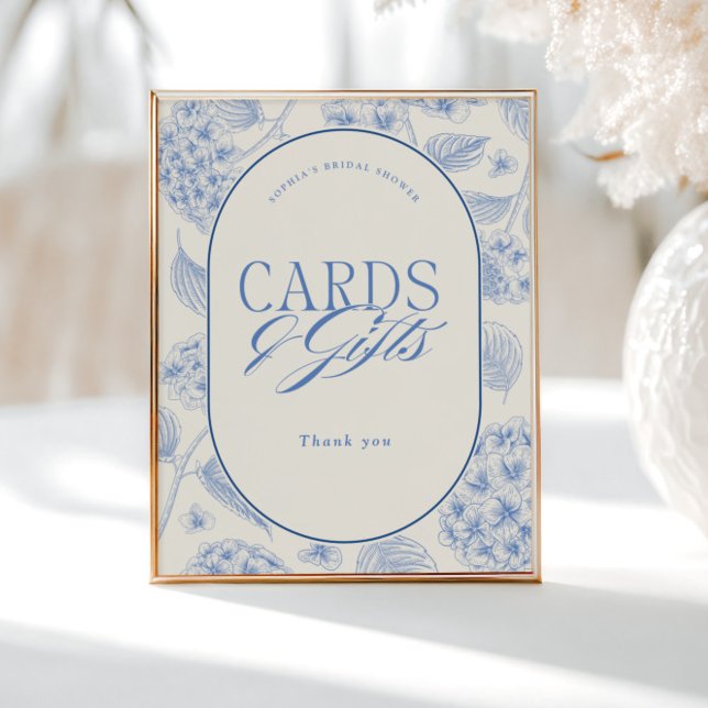 Póster Blue Hydrangea Bridal Shower Cards Gifts (Subido por el creador)