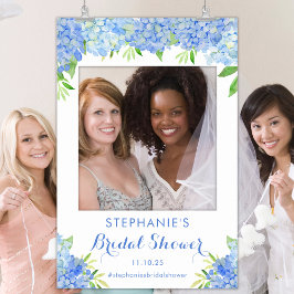 Póster Blue Hydrangea Bridal Shower Photo Prop