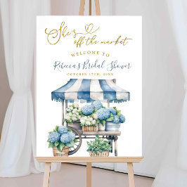 Póster Blue Hydrangea Está fuera de la ducha de novia del
