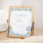 Póster Blue Hydrangea Flower Bar Bridal Shower<br><div class="desc">Personalización mediante el formulario de plantilla.</div>