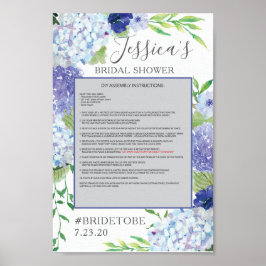Póster Blue Hydrangea Photo Prop Poster Frame