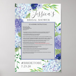 Póster Blue Hydrangea Photo Prop Poster Frame