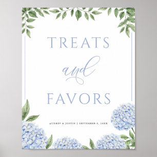 Póster Blue Hydrangea trata y favorece al Boda