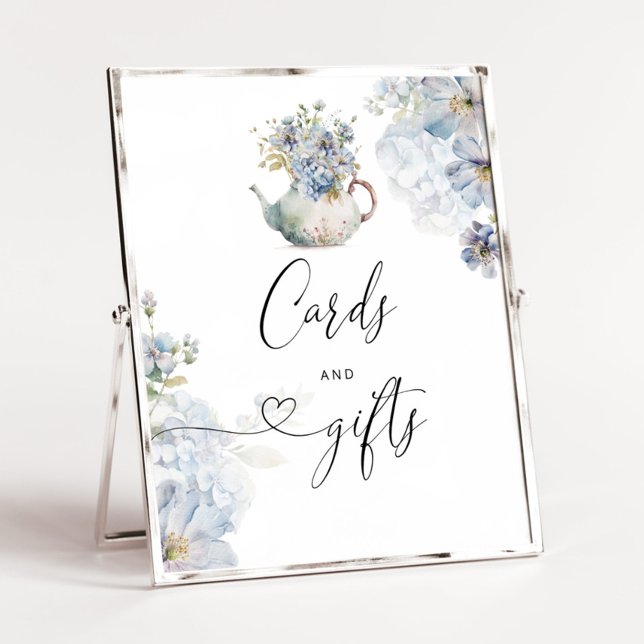 Póster Blue Hydrangeas elegantes bolsitas de té Tarjetas  (Subido por el creador)