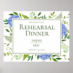 Póster Blue Hydrangeas Ensayo Floral Rótulo de cena
