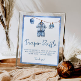 Póster Blue Jean Baby Baby Shower Diaper Raffle