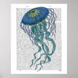 Póster Blue Jellyfish