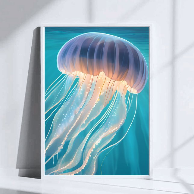 Póster Blue Jellyfish | Ocean Animal Painting Art (Subido por el creador)
