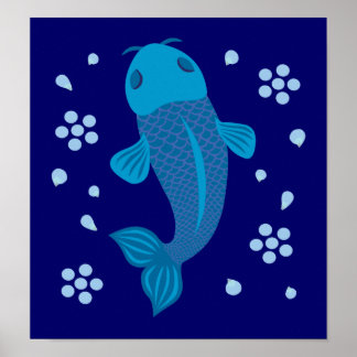 Póster Blue Koi Fish