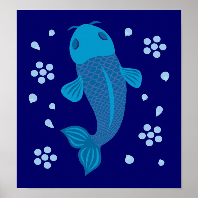 Póster Blue Koi Fish (Frente)
