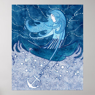 Póster Blue Lady