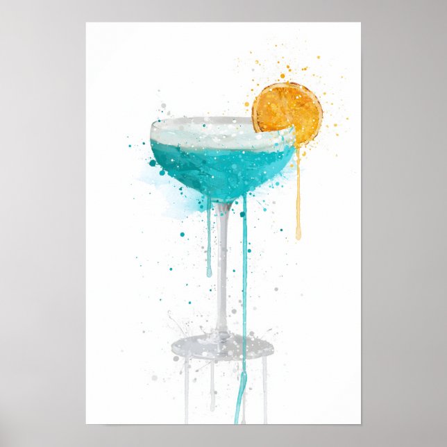 Póster Blue Lagoon ‘Coupe’ Cocktail (Frente)