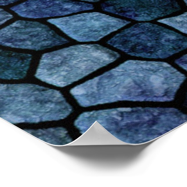 Póster Blue Lagoon Midnight Patchwork Terrazo Pat (Esquina)