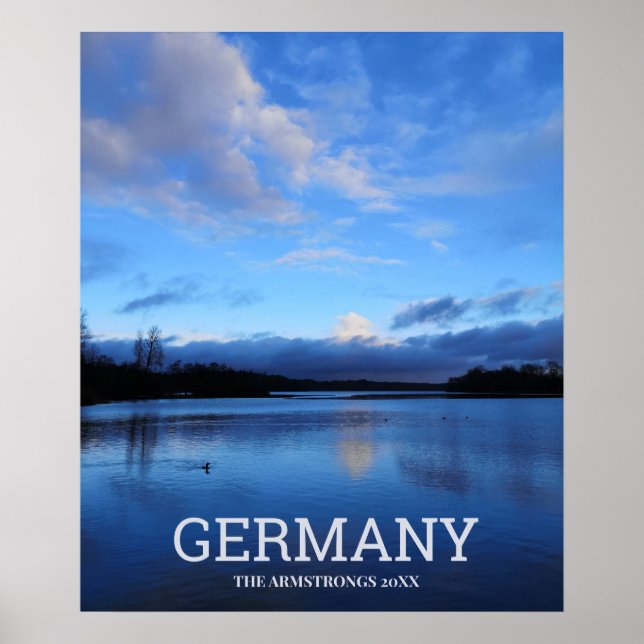 Póster Blue Lake Germany Travel Keepsake (Frente)