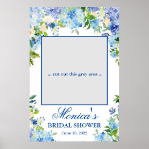 Póster Blue Light Hydrangea Bridal Shower Photo Prop