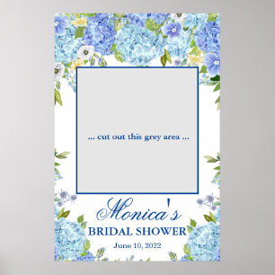 Póster Blue Light Hydrangea Bridal Shower Photo Prop